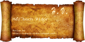 Hübsch Vidor névjegykártya